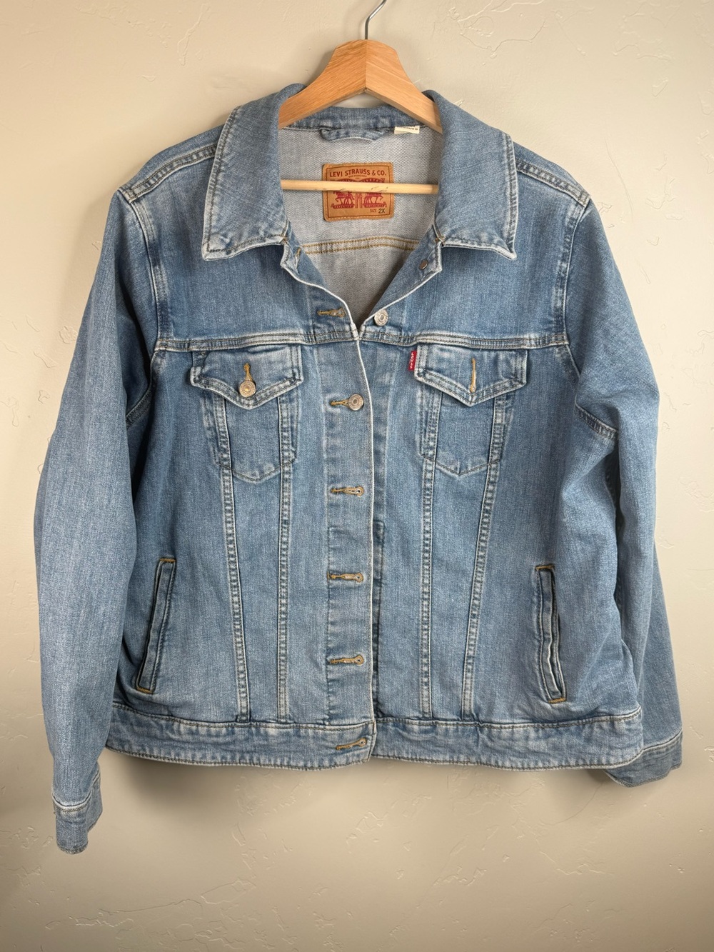 Levi’s Denim Trucker Jacket Cotton Pockets Classic 90s Vintage Style 2X - Picture 3 of 10